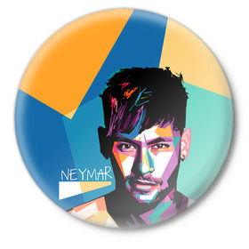 Значок с принтом Neymar в Белгороде,  металл | круглая форма, металлическая застежка в виде булавки | Тематика изображения на принте: neymar | неймар | сборная бразилии