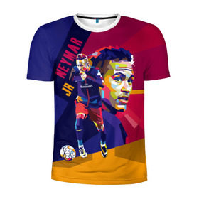 Мужская футболка 3D спортивная с принтом Neymar в Белгороде, 100% полиэстер с улучшенными характеристиками | приталенный силуэт, круглая горловина, широкие плечи, сужается к линии бедра | neymar | неймар | сборная бразилии