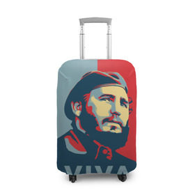 Чехол для чемодана 3D с принтом Фидель Кастро в Белгороде, 86% полиэфир, 14% спандекс | двустороннее нанесение принта, прорези для ручек и колес | cuba | fidel | диктатор | коммунизм | куба | президент | фидель