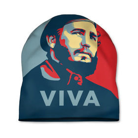 Шапка 3D с принтом Фидель Кастро в Белгороде, 100% полиэстер | универсальный размер, печать по всей поверхности изделия | Тематика изображения на принте: cuba | fidel | диктатор | коммунизм | куба | президент | фидель
