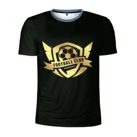 Мужская футболка 3D спортивная с принтом Футбол без границ в Белгороде, 100% полиэстер с улучшенными характеристиками | приталенный силуэт, круглая горловина, широкие плечи, сужается к линии бедра | золото | игра | мяч | символ | футбол