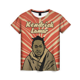Женская футболка 3D с принтом K-Dot (Kendrick Lamar) в Белгороде, 100% полиэфир ( синтетическое хлопкоподобное полотно) | прямой крой, круглый вырез горловины, длина до линии бедер | 