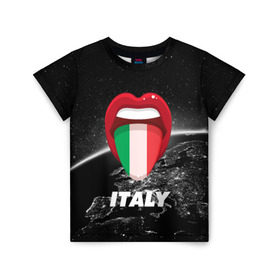 Детская футболка 3D с принтом Italy в Белгороде, 100% гипоаллергенный полиэфир | прямой крой, круглый вырез горловины, длина до линии бедер, чуть спущенное плечо, ткань немного тянется | Тематика изображения на принте: earth | italy | италия | страны
