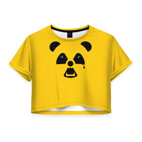Женская футболка 3D укороченная с принтом Радиоактивная природа в Белгороде, 100% полиэстер | круглая горловина, длина футболки до линии талии, рукава с отворотами | panda | wwf | глаза | панда | радиация | экология