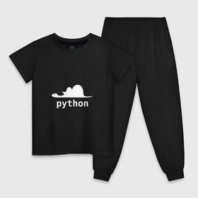 Детская пижама хлопок с принтом Питон - язык программирования в Белгороде, 100% хлопок |  брюки и футболка прямого кроя, без карманов, на брюках мягкая резинка на поясе и по низу штанин
 | php | python | питон | программирование | слон