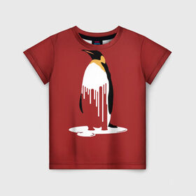 Детская футболка 3D с принтом Глобальное Потепление 2 в Белгороде, 100% гипоаллергенный полиэфир | прямой крой, круглый вырез горловины, длина до линии бедер, чуть спущенное плечо, ткань немного тянется | животные | климат | пингвины | экология