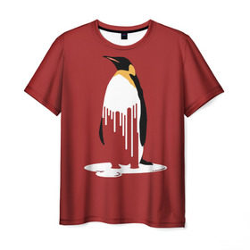 Мужская футболка 3D с принтом Глобальное Потепление 2 в Белгороде, 100% полиэфир | прямой крой, круглый вырез горловины, длина до линии бедер | животные | климат | пингвины | экология
