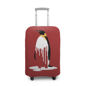 Чехол для чемодана 3D с принтом Глобальное Потепление 2 в Белгороде, 86% полиэфир, 14% спандекс | двустороннее нанесение принта, прорези для ручек и колес | животные | климат | пингвины | экология