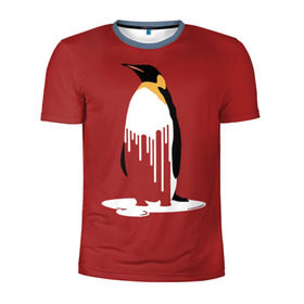 Мужская футболка 3D спортивная с принтом Глобальное Потепление 2 в Белгороде, 100% полиэстер с улучшенными характеристиками | приталенный силуэт, круглая горловина, широкие плечи, сужается к линии бедра | животные | климат | пингвины | экология