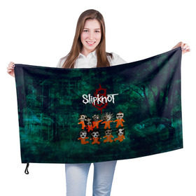 Флаг 3D с принтом Группа Slipknot в Белгороде, 100% полиэстер | плотность ткани — 95 г/м2, размер — 67 х 109 см. Принт наносится с одной стороны | slipknot | альтернативный метал | грув метал | комбинезон | маска | метал | мрачный | ню метал | рок