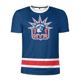 Мужская футболка 3D спортивная с принтом New York Rangers 2017 в Белгороде, 100% полиэстер с улучшенными характеристиками | приталенный силуэт, круглая горловина, широкие плечи, сужается к линии бедра | new york rangers | nhl | спорт | хоккей