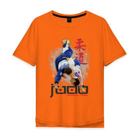 Мужская футболка хлопок Oversize с принтом Дзюдо в Белгороде, 100% хлопок | свободный крой, круглый ворот, “спинка” длиннее передней части | Тематика изображения на принте: judo | борьба | единоборство