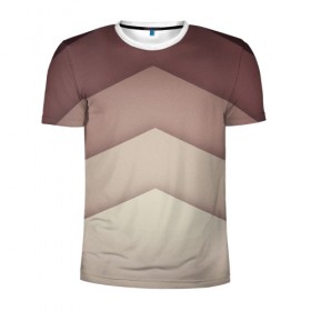 Мужская футболка 3D спортивная с принтом Коричневые полосы в Белгороде, 100% полиэстер с улучшенными характеристиками | приталенный силуэт, круглая горловина, широкие плечи, сужается к линии бедра | абстракция | геометрия | линии | полосы | узоры