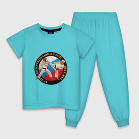 Детская пижама хлопок с принтом армейский рукопашный бой в Белгороде, 100% хлопок |  брюки и футболка прямого кроя, без карманов, на брюках мягкая резинка на поясе и по низу штанин
 | Тематика изображения на принте: арб | защита | нападение