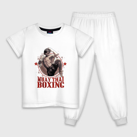 Детская пижама хлопок с принтом Тайский бокс в Белгороде, 100% хлопок |  брюки и футболка прямого кроя, без карманов, на брюках мягкая резинка на поясе и по низу штанин
 | Тематика изображения на принте: muay thai boxing