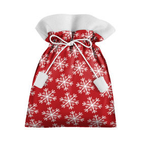 Подарочный 3D мешок с принтом Новогодние Снежинки в Белгороде, 100% полиэстер | Размер: 29*39 см | дед | дед морозо | клаус | новый год | подарки | санта | санта клаус | снег | снеговик | снежинки | холод