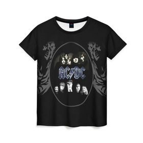 Женская футболка 3D с принтом Группа AC/DC в Белгороде, 100% полиэфир ( синтетическое хлопкоподобное полотно) | прямой крой, круглый вырез горловины, длина до линии бедер | ac dc | acdc | австралийская | ангус янг | блюз рок | головы | группа | крис слэйд | музыканты | певцы | рок | рок н ролл | стиви янг | хард рок | эксл роуз