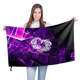 Флаг 3D с принтом Близнецы в Белгороде, 100% полиэстер | плотность ткани — 95 г/м2, размер — 67 х 109 см. Принт наносится с одной стороны | gemini | близнецы | звезды | знаки зодиака | космос | созвездие