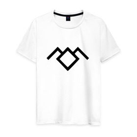 Мужская футболка хлопок с принтом Твин Пикс лого в Белгороде, 100% хлопок | прямой крой, круглый вырез горловины, длина до линии бедер, слегка спущенное плечо. | Тематика изображения на принте: twin peaks | агент купер | совы не то чем кажутся | черный вигвам