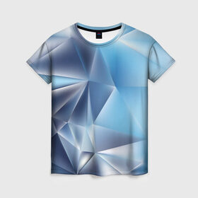 Женская футболка 3D с принтом Blue abstract в Белгороде, 100% полиэфир ( синтетическое хлопкоподобное полотно) | прямой крой, круглый вырез горловины, длина до линии бедер | 