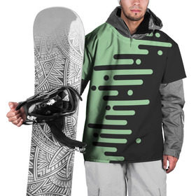 Накидка на куртку 3D с принтом Геометрический Инь Янь в Белгороде, 100% полиэстер |  | Тематика изображения на принте: геометрия | зеленый | линии | полосы | фисташковый | черный