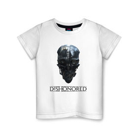 Детская футболка хлопок с принтом Маска Корво в Белгороде, 100% хлопок | круглый вырез горловины, полуприлегающий силуэт, длина до линии бедер | corvo | dishonored | korvo | outsider | дануол | корво | чужой