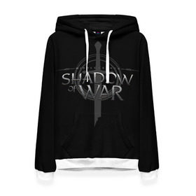 Женская толстовка 3D с принтом Shadow of War 1 в Белгороде, 100% полиэстер  | двухслойный капюшон со шнурком для регулировки, мягкие манжеты на рукавах и по низу толстовки, спереди карман-кенгуру с мягким внутренним слоем. | Тематика изображения на принте: lord of the rings