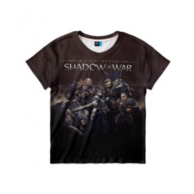 Детская футболка 3D с принтом Shadow of War 2 в Белгороде, 100% гипоаллергенный полиэфир | прямой крой, круглый вырез горловины, длина до линии бедер, чуть спущенное плечо, ткань немного тянется | lord of the rings