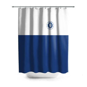 Штора 3D для ванной с принтом Chelsea - Light Blue в Белгороде, 100% полиэстер | плотность материала — 100 г/м2. Стандартный размер — 146 см х 180 см. По верхнему краю — пластиковые люверсы для креплений. В комплекте 10 пластиковых колец | челси