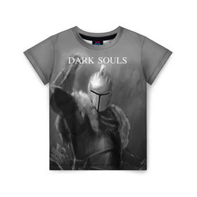 Детская футболка 3D с принтом Dark Souls в Белгороде, 100% гипоаллергенный полиэфир | прямой крой, круглый вырез горловины, длина до линии бедер, чуть спущенное плечо, ткань немного тянется | dark souls | praise the sun | you died | дарк соулс | темные души