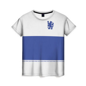 Женская футболка 3D с принтом Chelsea - Premium,Season 2018 в Белгороде, 100% полиэфир ( синтетическое хлопкоподобное полотно) | прямой крой, круглый вырез горловины, длина до линии бедер | Тематика изображения на принте: челси