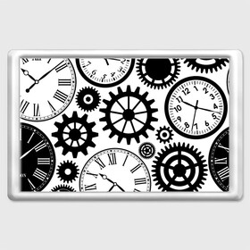Магнит 45*70 с принтом Часы и шестеренки в Белгороде, Пластик | Размер: 78*52 мм; Размер печати: 70*45 | pattern | узор | часы