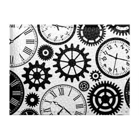 Обложка для студенческого билета с принтом Часы и шестеренки в Белгороде, натуральная кожа | Размер: 11*8 см; Печать на всей внешней стороне | Тематика изображения на принте: pattern | узор | часы