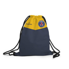 Рюкзак-мешок 3D с принтом Paris Saint-Germain - Navy Yellow (Collections 2018) в Белгороде, 100% полиэстер | плотность ткани — 200 г/м2, размер — 35 х 45 см; лямки — толстые шнурки, застежка на шнуровке, без карманов и подкладки | Тематика изображения на принте: paris saint germain | psg | псж