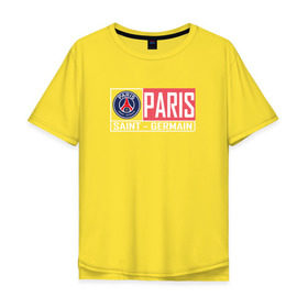 Мужская футболка хлопок Oversize с принтом Paris Saint-Germain - New collections 2018 в Белгороде, 100% хлопок | свободный крой, круглый ворот, “спинка” длиннее передней части | psg | псж