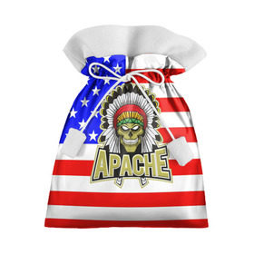 Подарочный 3D мешок с принтом Индейцы Apache в Белгороде, 100% полиэстер | Размер: 29*39 см | Тематика изображения на принте: apache | usa | америка | американец | индейцы | символика америки | сша