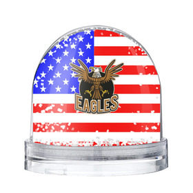Водяной шар с принтом Американский орёл в Белгороде, Пластик | Изображение внутри шара печатается на глянцевой фотобумаге с двух сторон | Тематика изображения на принте: usa | америка | американец | орел | символика америки | сша