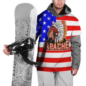 Накидка на куртку 3D с принтом Apache в Белгороде, 100% полиэстер |  | Тематика изображения на принте: apache | usa | америка | американец | индейцы | символика америки | сша