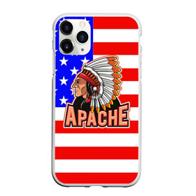 Чехол для iPhone 11 Pro матовый с принтом Apache в Белгороде, Силикон |  | Тематика изображения на принте: apache | usa | америка | американец | индейцы | символика америки | сша