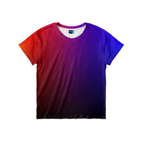 Детская футболка 3D с принтом Градиент 3 в Белгороде, 100% гипоаллергенный полиэфир | прямой крой, круглый вырез горловины, длина до линии бедер, чуть спущенное плечо, ткань немного тянется | градиент | красный | синий | текстура | цвет