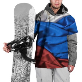 Накидка на куртку 3D с принтом Российский Триколор в Белгороде, 100% полиэстер |  | текстура | ткань