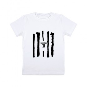 Детская футболка хлопок с принтом Juventus - Drawing paint (Collections 2018) в Белгороде, 100% хлопок | круглый вырез горловины, полуприлегающий силуэт, длина до линии бедер | Тематика изображения на принте: juve | юве | ювентус
