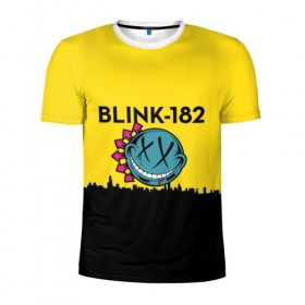 Мужская футболка 3D спортивная с принтом Blink-182 город в Белгороде, 100% полиэстер с улучшенными характеристиками | приталенный силуэт, круглая горловина, широкие плечи, сужается к линии бедра | blink | альтернативный рок | блинк | город | желтый | марк хоппус | музыка | мэтт скиба | панк | панк рок | песни | поп панк | рок | скейт панк | смайл | солнце | трэвис баркер