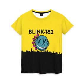 Женская футболка 3D с принтом Blink-182 город в Белгороде, 100% полиэфир ( синтетическое хлопкоподобное полотно) | прямой крой, круглый вырез горловины, длина до линии бедер | blink | альтернативный рок | блинк | город | желтый | марк хоппус | музыка | мэтт скиба | панк | панк рок | песни | поп панк | рок | скейт панк | смайл | солнце | трэвис баркер
