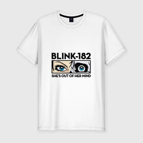 Мужская футболка премиум с принтом Blink-182 она сошла с ума в Белгороде, 92% хлопок, 8% лайкра | приталенный силуэт, круглый вырез ворота, длина до линии бедра, короткий рукав | blink | she out of her mind | альтернативный рок | блинк | взгляд | глаза | марк хоппус | музыка | мэтт скиба | панк | панк рок | песни | поп панк | рок | скейт панк | смайл | трэвис баркер