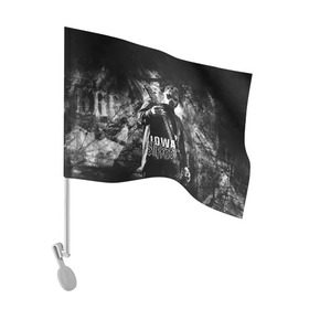 Флаг для автомобиля с принтом Slipknot iowa в Белгороде, 100% полиэстер | Размер: 30*21 см | slipknot | альтернативный метал | грув метал | комбинезон | маска | метал | мрачный | ню метал