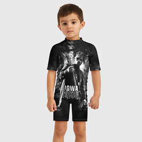 Детский купальный костюм 3D с принтом Slipknot iowa в Белгороде, Полиэстер 85%, Спандекс 15% | застежка на молнии на спине | slipknot | альтернативный метал | грув метал | комбинезон | маска | метал | мрачный | ню метал