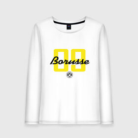Женский лонгслив хлопок с принтом Borussia Dortmund - Borusse 09 (New 2018 Design) в Белгороде, 100% хлопок |  | боруссия дортмунд