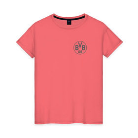Женская футболка хлопок с принтом Borussia Dortmund - Vintage style (New Collections 2018) в Белгороде, 100% хлопок | прямой крой, круглый вырез горловины, длина до линии бедер, слегка спущенное плечо | боруссия дортмунд