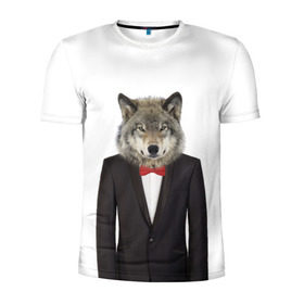 Мужская футболка 3D спортивная с принтом Волк в Белгороде, 100% полиэстер с улучшенными характеристиками | приталенный силуэт, круглая горловина, широкие плечи, сужается к линии бедра | бабочка | волк | животные | костюм | природа | смокинг | собака